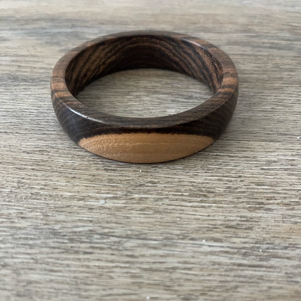 Two-Tone Wooden Women’s Bangle Bracelet